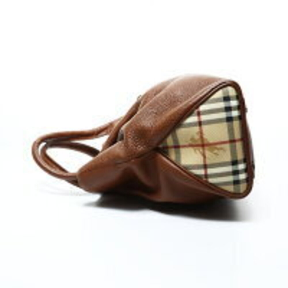 Burberry Leather Nova Check Handbag Brown - Picture 3 of 13